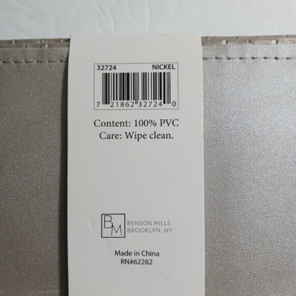 ALLEGRO Set Of 4 Faux Leather Woven Placemats Color Silver Nickel - Picture 4 of 9